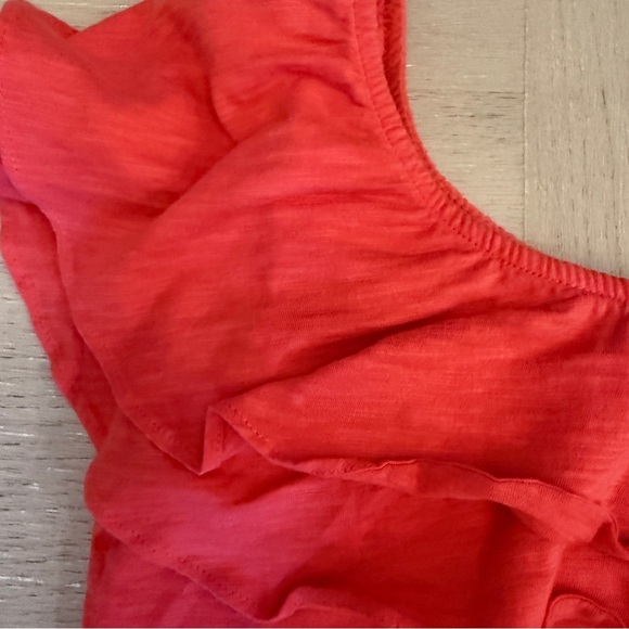 Lilly Pulitzer Coral Red Ruffled Sleeveless Tank Top - Picture 3 of 6
